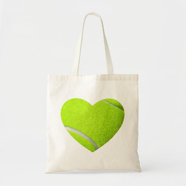 love tennis heart sports athletic tote bag (Front)