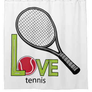 Love tennis shower curtain