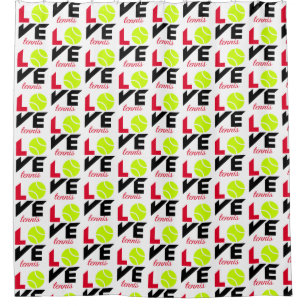 Love tennis shower curtain