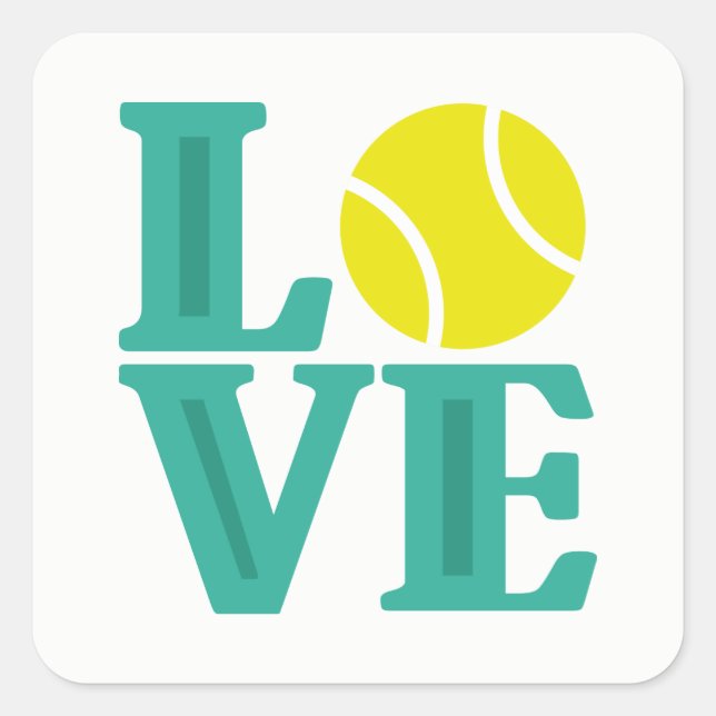 Love tennis sports word art fun sticker (Front)
