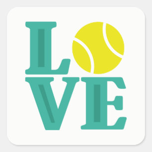 Love tennis sports word art fun sticker