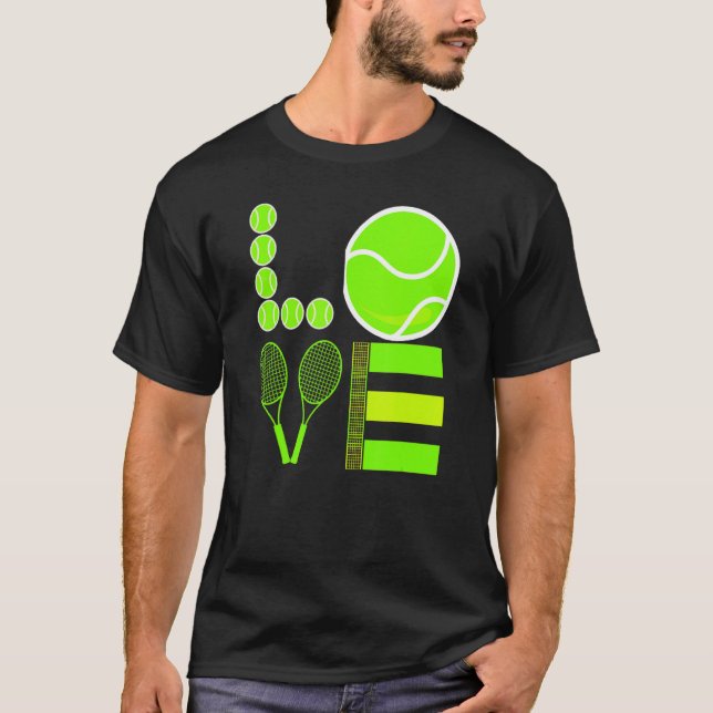 Love Tennis  Tennis Ball I Called In Sick To Be He T-Shirt (Front)