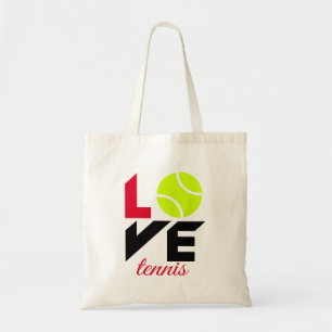 Love tennis tote bag