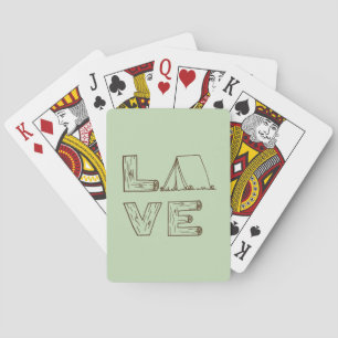 Love Tent Camping Playing Cards