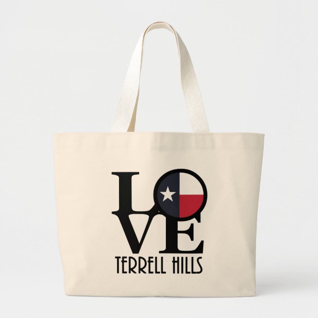 LOVE Terrell Hills Texas Large Tote Bag (Front)