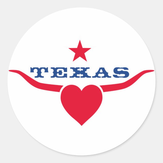 Love Texas Classic Round Sticker (Front)