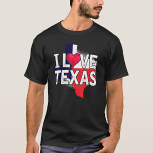 Love Texas Flag Heart Proud Patriotic Texan Texas T-Shirt