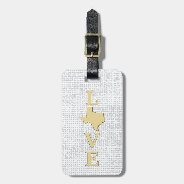 LOVE Texas State Map Luggage Tag (Front Vertical)