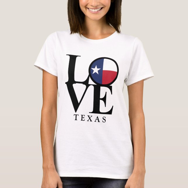 LOVE Texas Womens Basic White Tee (Front)