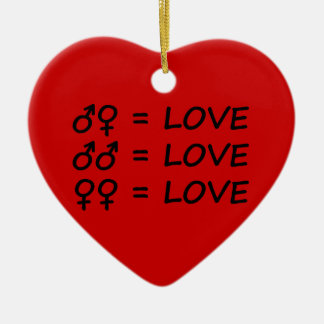 Love Text Ceramic Ornament