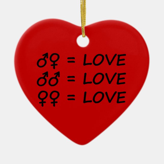 Love Text Ceramic Ornament (Front)