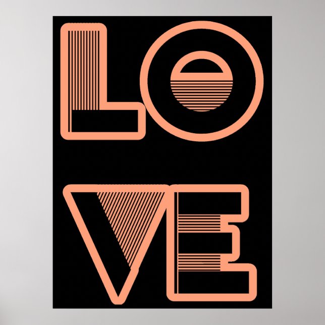 LOVE text design, art deco style (any color) Poster (Front)