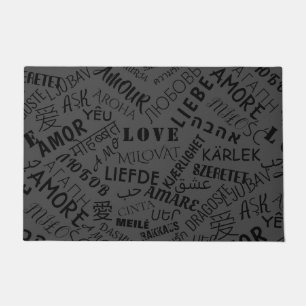 Love Text Doormat Multilingual - Choose Colours