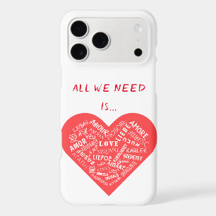 Love Text Heart Multilanguage iPhone Case