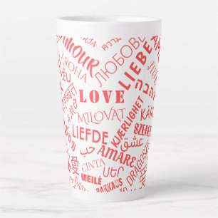 Love Text Latte Mug Multi Language Word