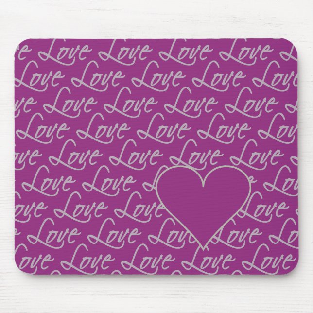Love Text mousepad, customise Mouse Mat (Front)