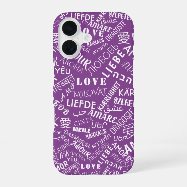 Love Text Purple iPhone Case Custom Colour (Back)