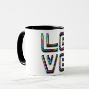 Love Text Rainbow Elegant Typography Mug