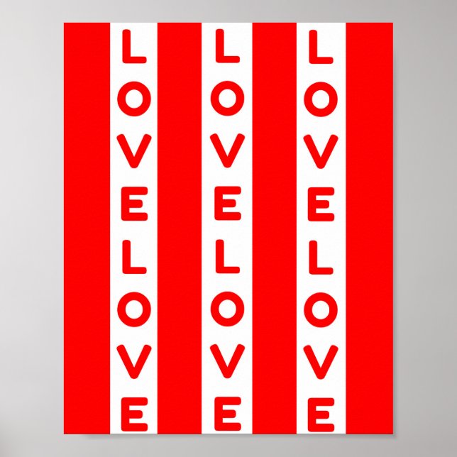 Love text red and white poster (Front)