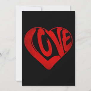 LOVE TEXT RED TYPOGRAPHY VALENTINES DAY INVITATION