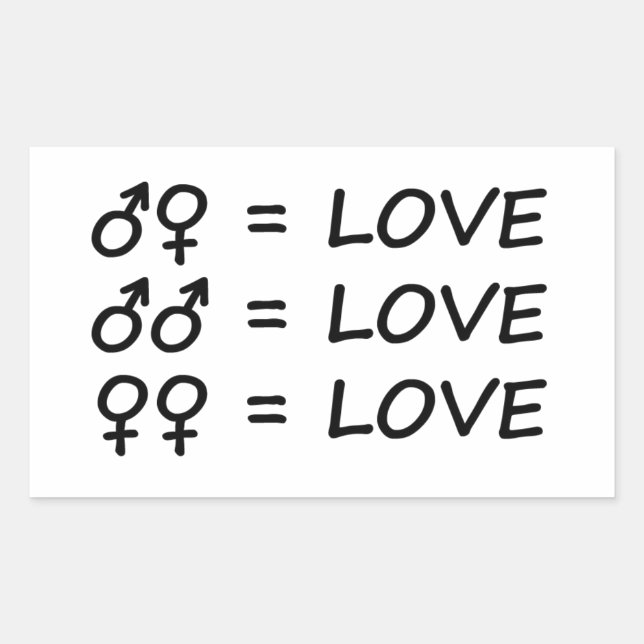love text sticker - rectangle (Front)