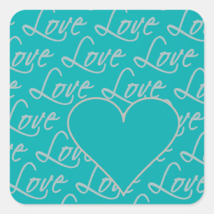 Love Text stickers, customise Square Sticker