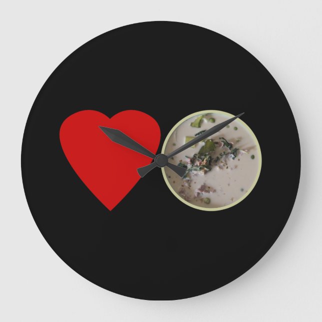 Love Thai Green Curry ... Thailand Street Food Large Clock (Front)