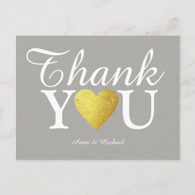 Love & Thank You 'wedding' Postcard (Front)