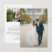 LOVE & THANKS | 2 Photo Black & White Wedding Than
