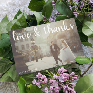 Love & Thanks 2 Photo Wedding Thank You Card