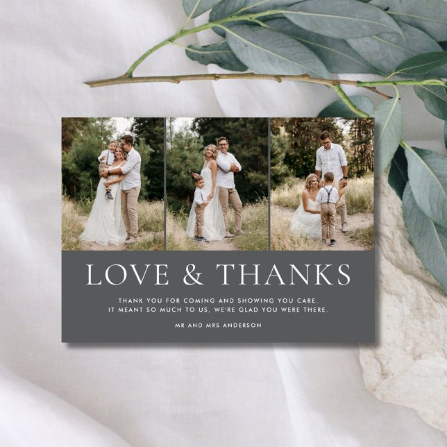 Love Thanks 3 Photo Wedding Thank You (Love Thanks 3 Photo Wedding Thank You)