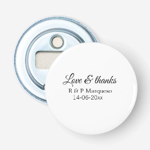 Love & thanks add couple name wedding add date yea bottle opener