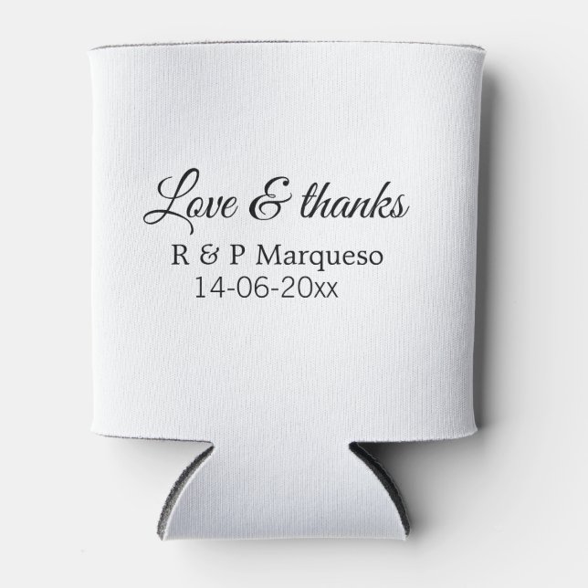 Love & thanks add couple name wedding add date yea can cooler (Front)