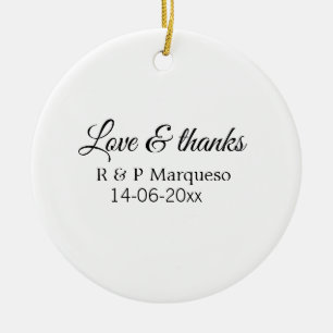 Love & thanks add couple name wedding add date yea ceramic tree decoration