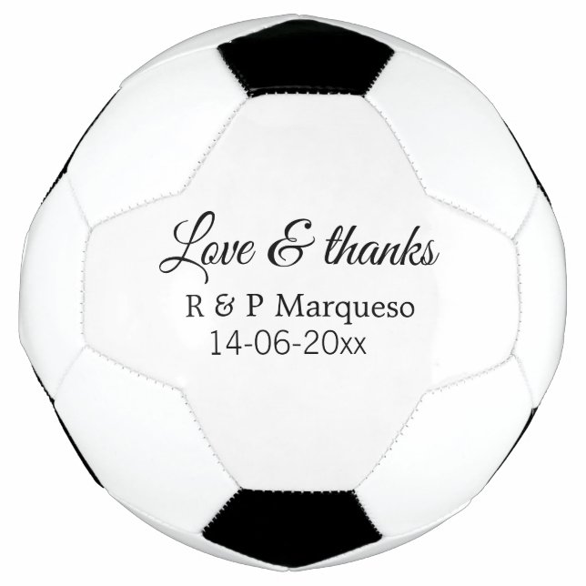 Love & thanks add couple name wedding add date yea football (Front)