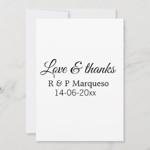 Love & thanks add couple name wedding add date yea invitation