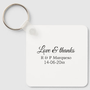 Love & thanks add couple name wedding add date yea key ring