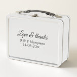 Love & thanks add couple name wedding add date yea metal lunch box<br><div class="desc">For lovers like us</div>
