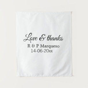 Love & thanks add couple name wedding add date yea tapestry