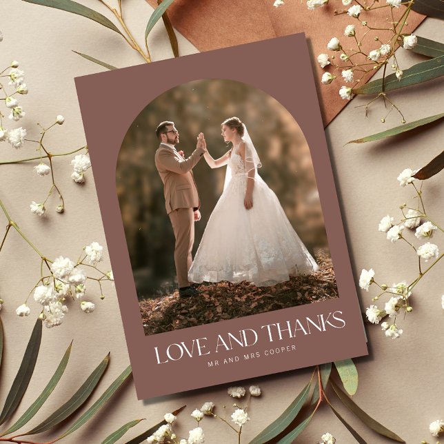 Love Thanks Arch Photo Boho Wedding Thank You  Card (Creator Uploaded)