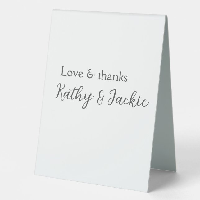 Love & thanks couple name wedding simple minimal  (Front)