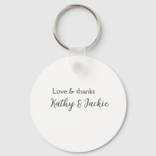 Love & thanks couple name wedding simple minimal key ring