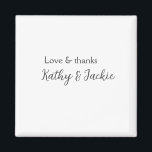 Love & thanks couple name wedding simple minimal  magnet<br><div class="desc">girly design</div>