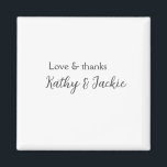 Love & thanks couple name wedding simple minimal  magnet<br><div class="desc">girly design</div>