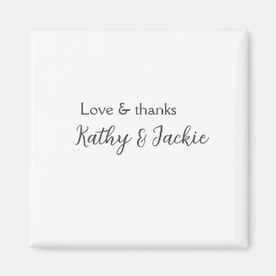 Love & thanks couple name wedding simple minimal magnet