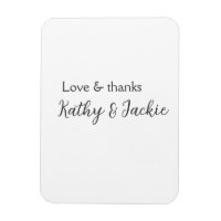 Love & thanks couple name wedding simple minimal 