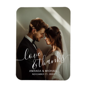 'Love & Thanks' Custom Photo Wedding Favor Magnet