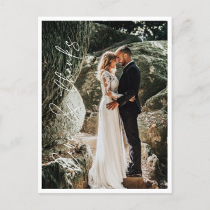 Love Thanks Elegant Wedding Photo Thank You  Postcard