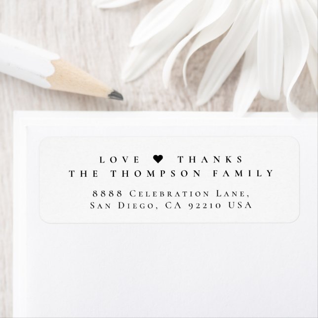 Love & Thanks Family Elegant Minimalist Mailing (Insitu)