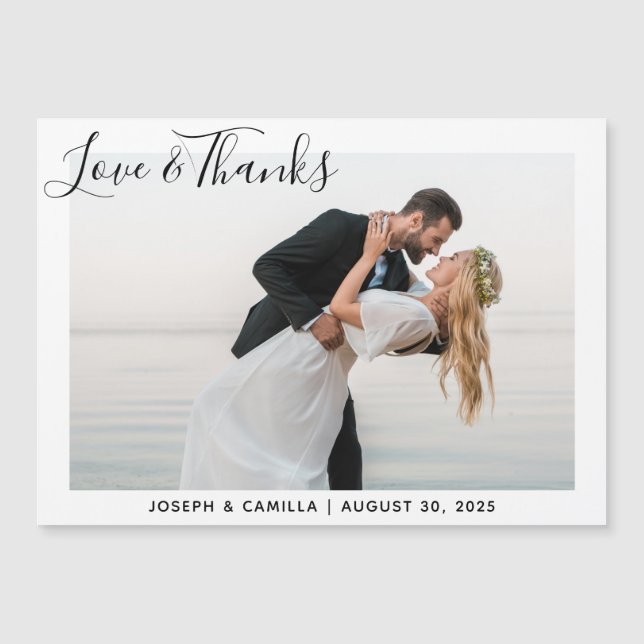 Love Thanks Minimalist Wedding Photo Keepsake (Front)